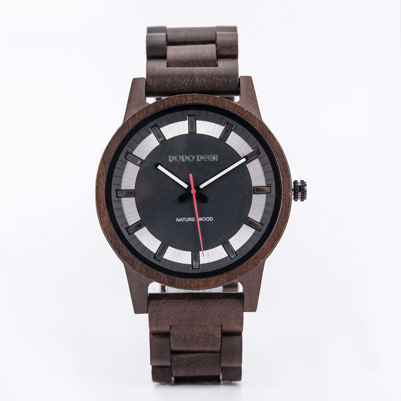 Men's fashion simple wooden watch