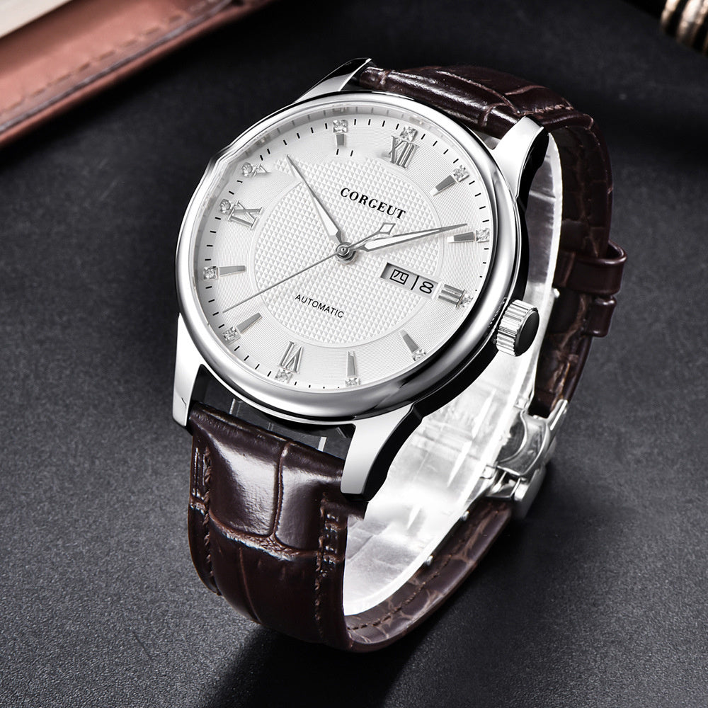 Automatic mechanical leisure waterproof watch for men