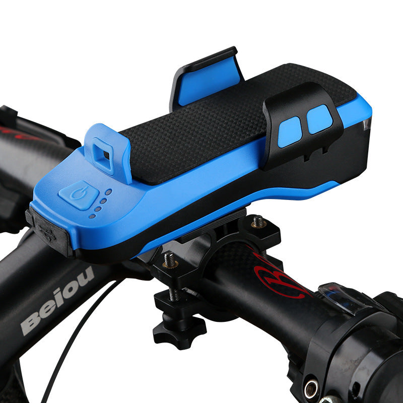 Multifunction 4 IN 1 Bicycle Light Powerful Bike Flashlight Bike Horn Power Bank Bicycle Front Light as Phone Holder