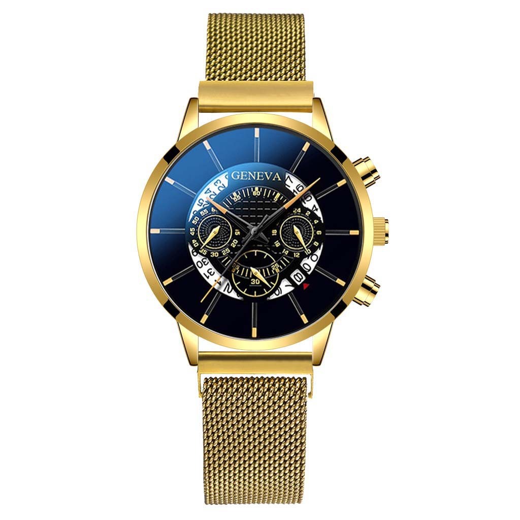 Magnet mesh band quartz watch