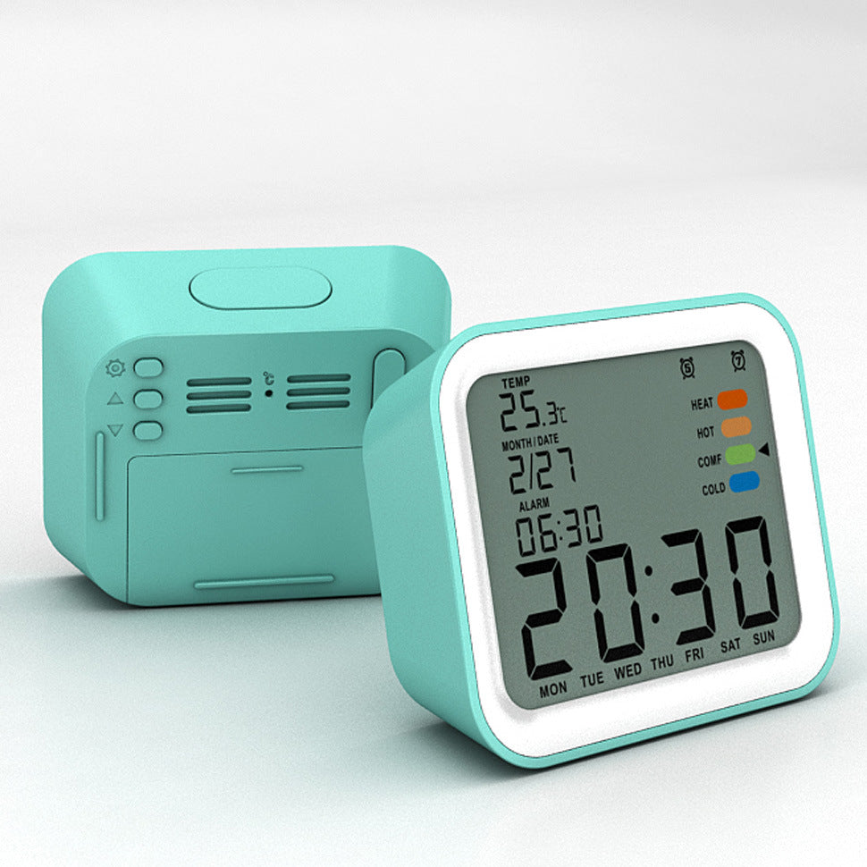 Alarm-Clock Calendar Desk Battery-Operated Backlight Electronic With And Snooze