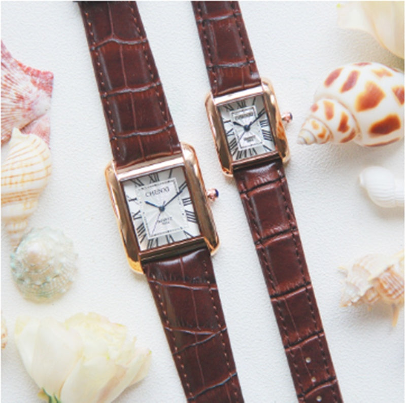 Square Couple Watch Ladies Casual Belt Watch