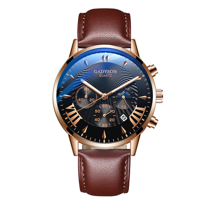 Calendar Popular Event Buckle Men's Alloy Mesh Strap Watch