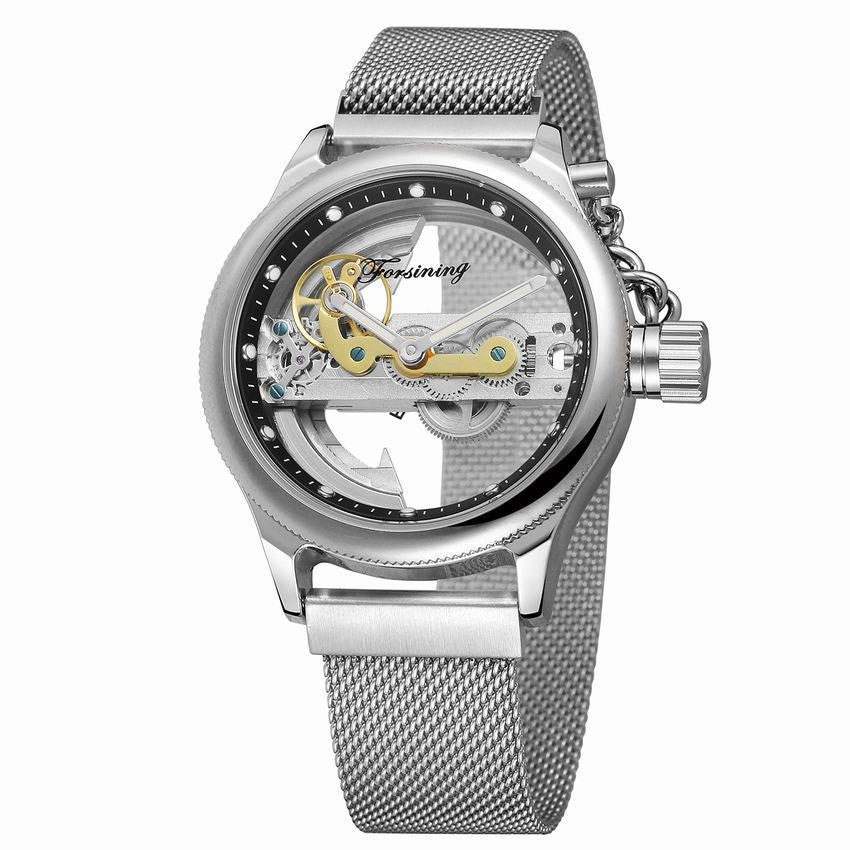 Fashion Leisure Waterproof Mesh Belt Tourbillon Automatic Mechanical Watch