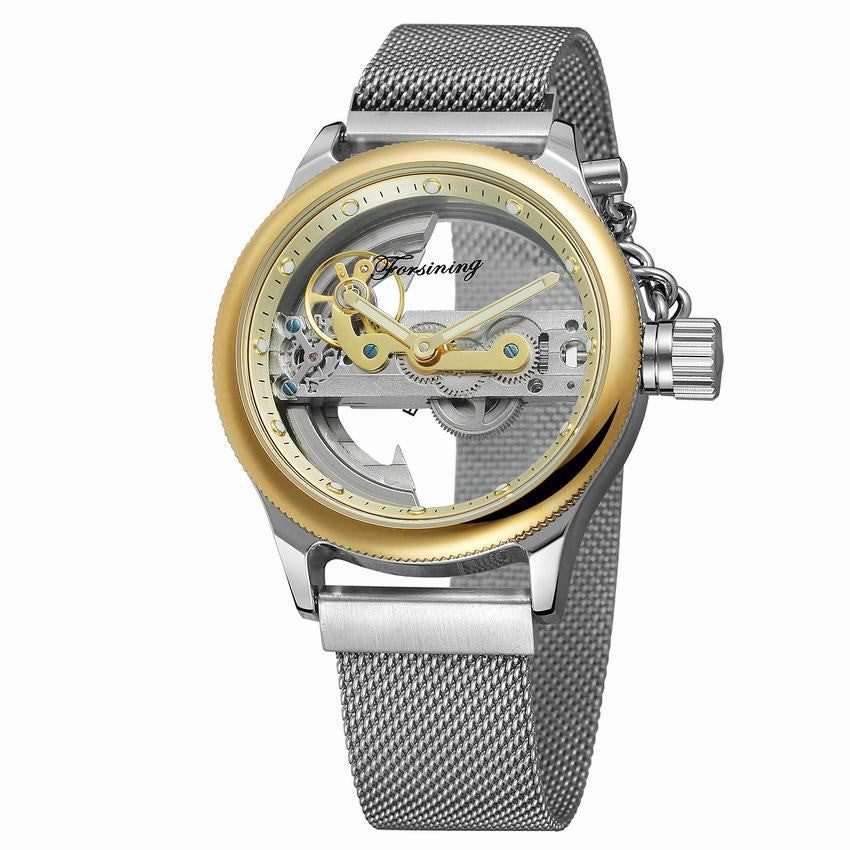 Fashion Leisure Waterproof Mesh Belt Tourbillon Automatic Mechanical Watch