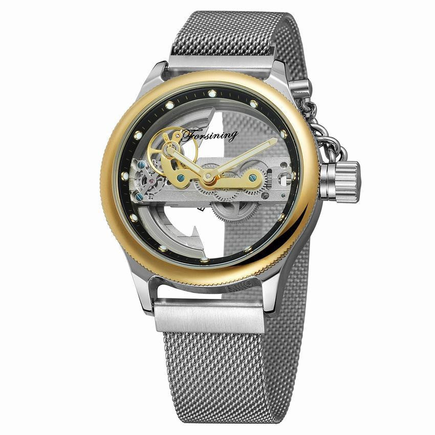 Fashion Leisure Waterproof Mesh Belt Tourbillon Automatic Mechanical Watch