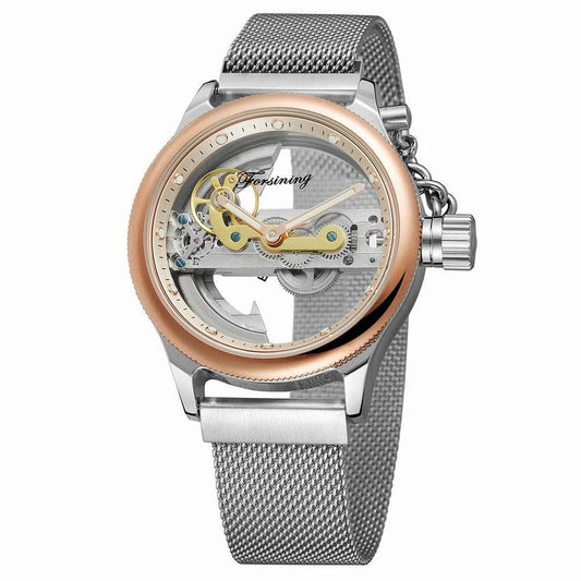 Fashion Leisure Waterproof Mesh Belt Tourbillon Automatic Mechanical Watch