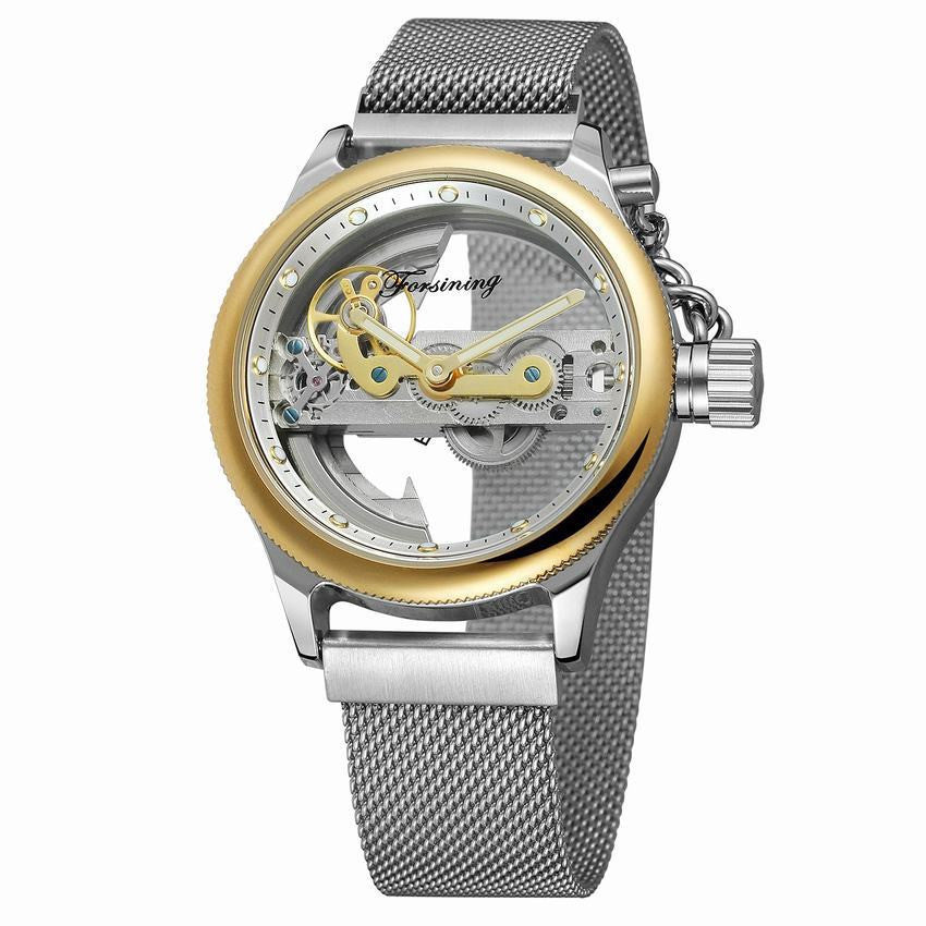 Fashion Leisure Waterproof Mesh Belt Tourbillon Automatic Mechanical Watch