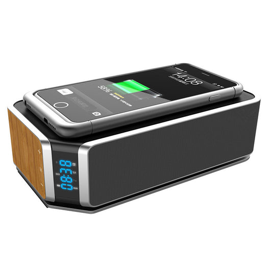 5W Wireless Charging Bluetooth Alarm Clock FM Speaker