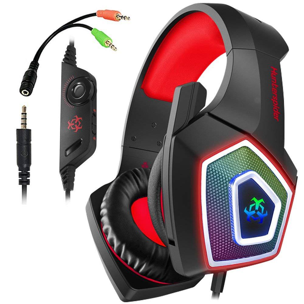 Head-Mounted Gaming Headset RGB Colorful Wired Headset With Wheat