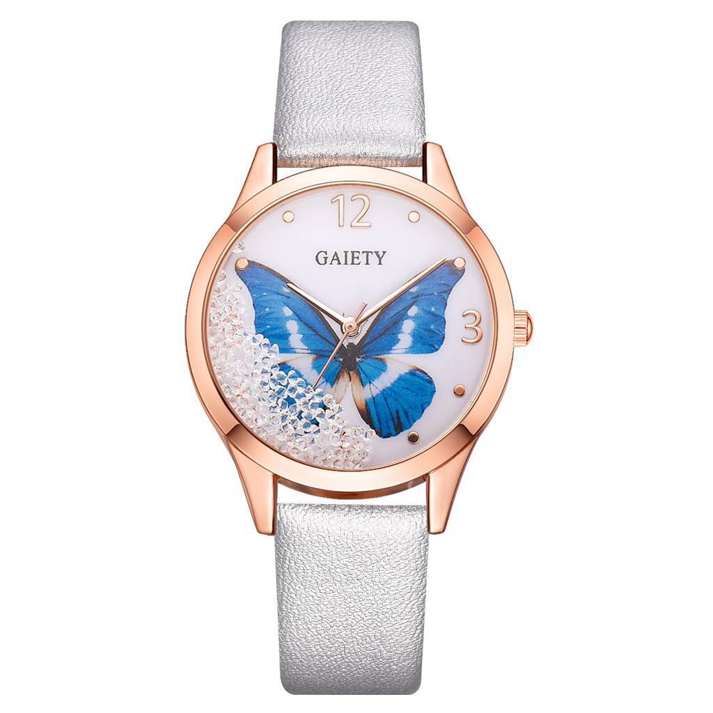 Gaiety Brand Women Watches Luxury Removable Rhinestone Butterfly Watches Ladies Leather Dress Ladies Wrist Watches