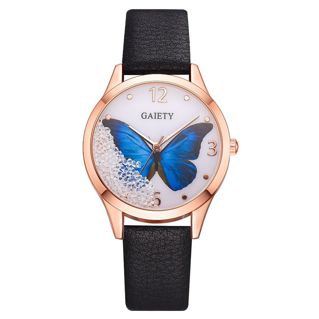 Gaiety Brand Women Watches Luxury Removable Rhinestone Butterfly Watches Ladies Leather Dress Ladies Wrist Watches