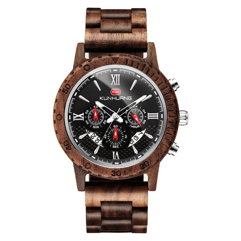 Wooden Watch Men's Multifunctional Sports Wooden Watch