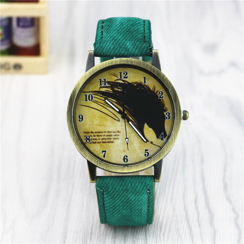 Alloy Horse Head Pattern Men's And Women's Cowboy Belt Watch