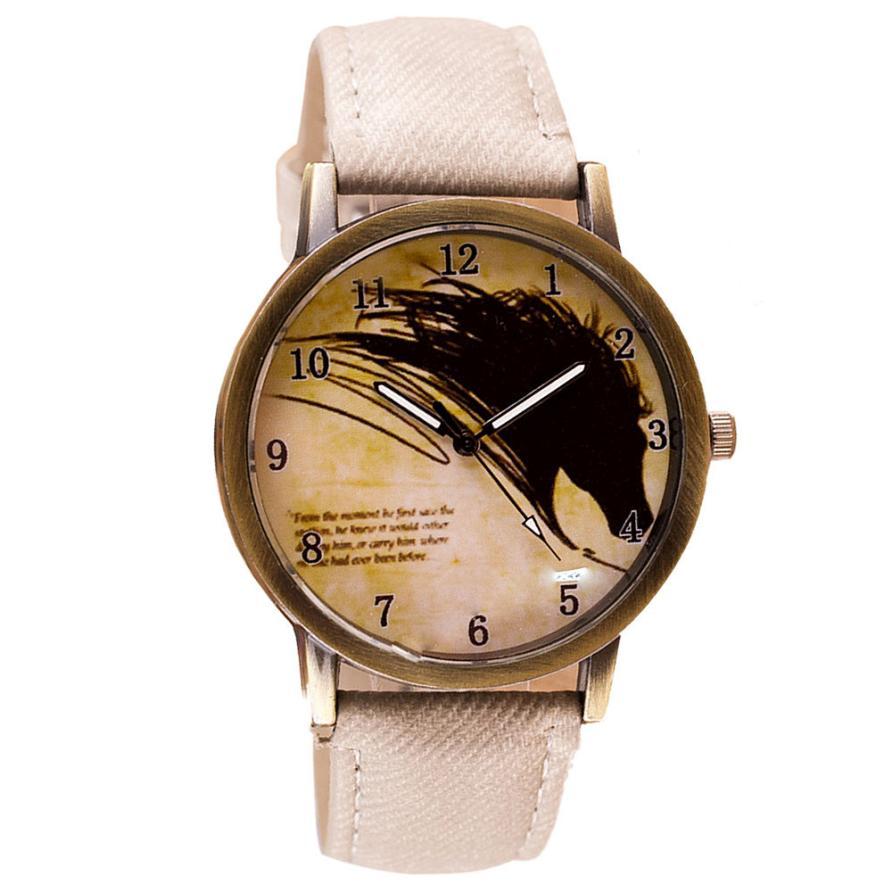 Alloy Horse Head Pattern Men's And Women's Cowboy Belt Watch