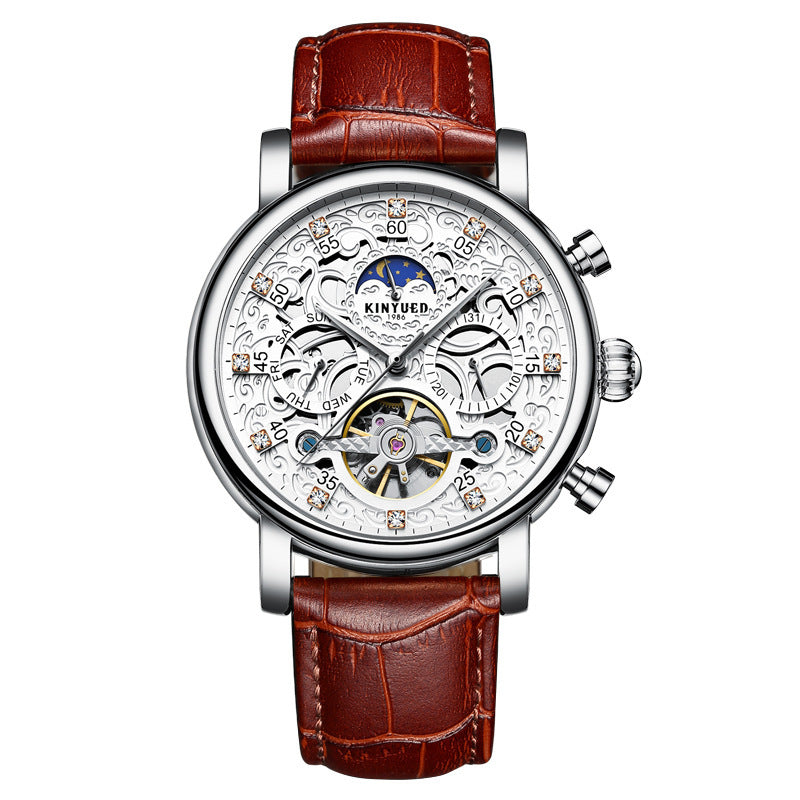 Business Genuine Leather Men's Mechanical Watch