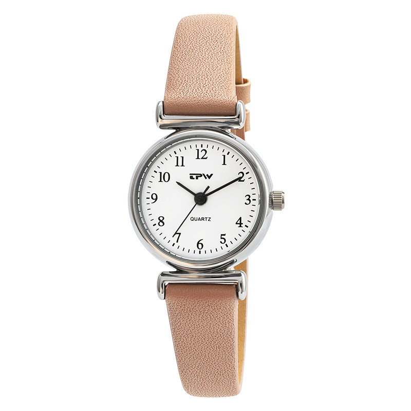 New TPW Ladies Quartz Watch Fashion Compact Ultra-Thin Belt Watch Girls Student Simple Belt Watch