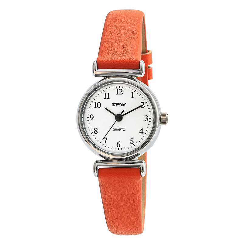 New TPW Ladies Quartz Watch Fashion Compact Ultra-Thin Belt Watch Girls Student Simple Belt Watch