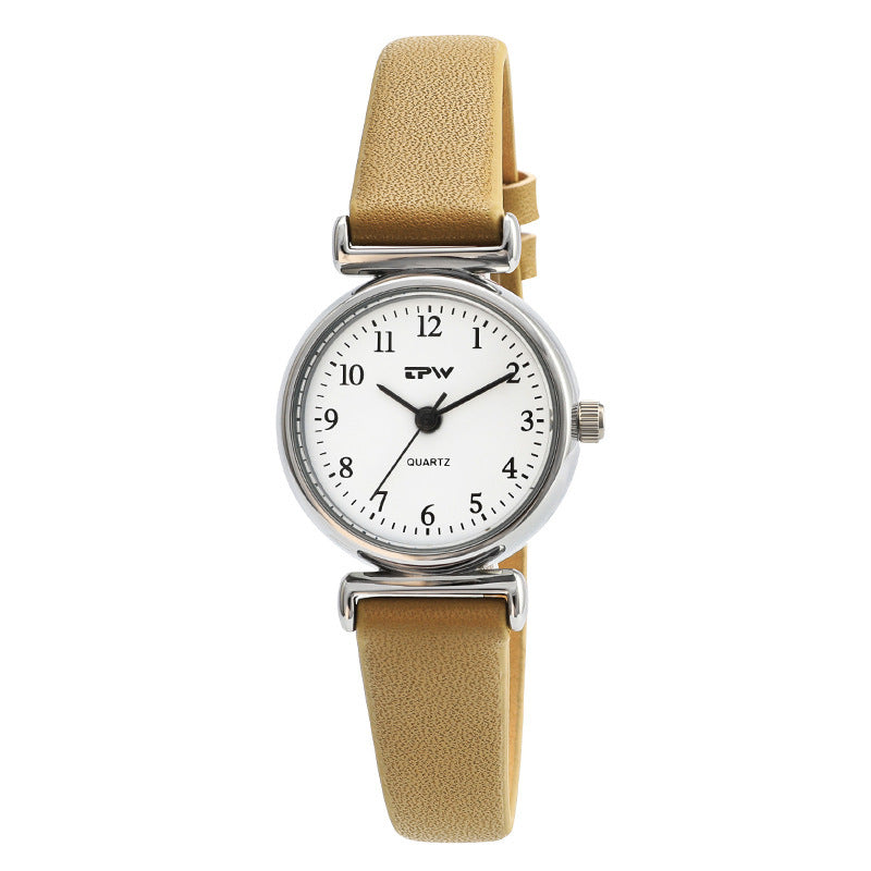 New TPW Ladies Quartz Watch Fashion Compact Ultra-Thin Belt Watch Girls Student Simple Belt Watch