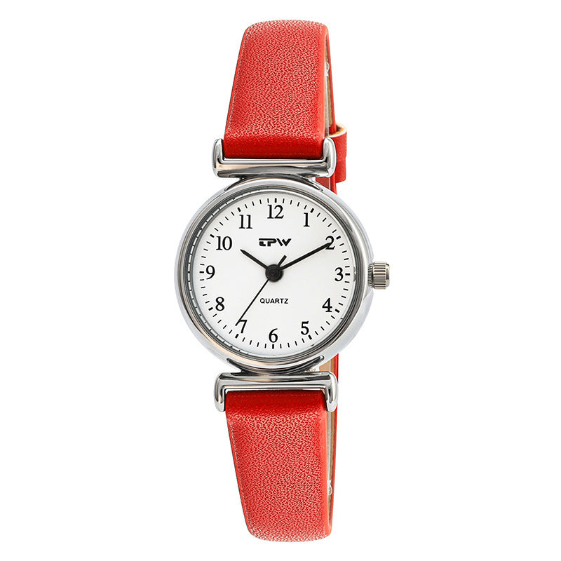 New TPW Ladies Quartz Watch Fashion Compact Ultra-Thin Belt Watch Girls Student Simple Belt Watch