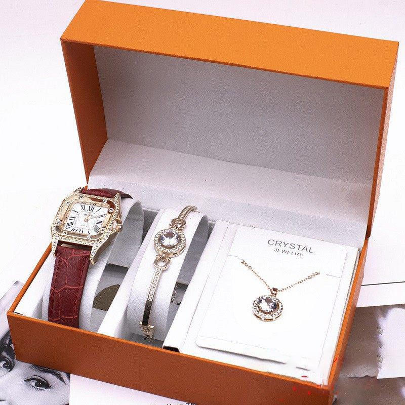 Wrist Watch Set Women New Necklace Bracelets Wristwatches Women