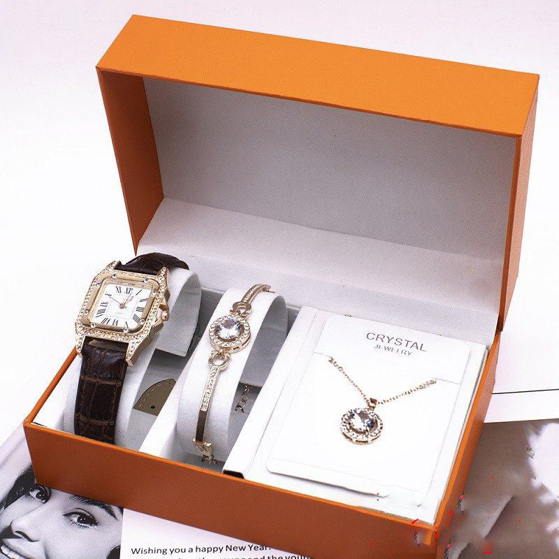 Wrist Watch Set Women New Necklace Bracelets Wristwatches Women