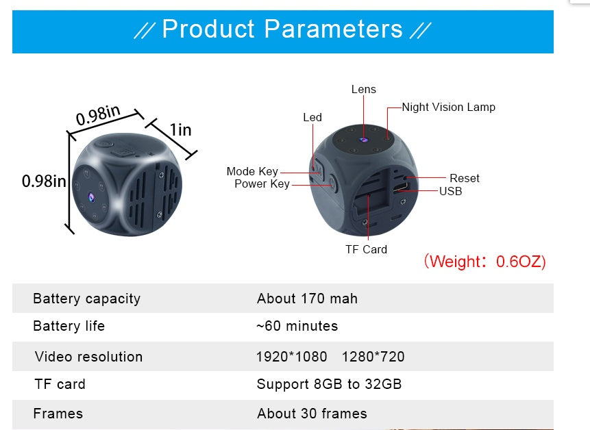 Cross-Border New MD21 Fan Infrared Night Vision Digital Video Camera Small Photography Sports Camera DV Computer Camera Report