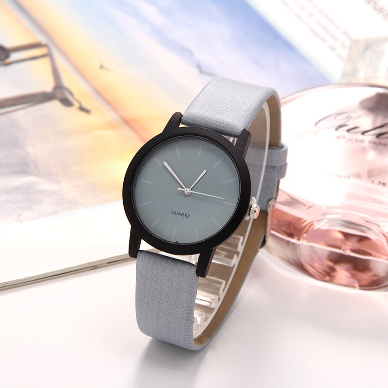 Mens And Womens Universal Watches Student Simple Watch Two-Eye Small Dial Belt Quartz Watch