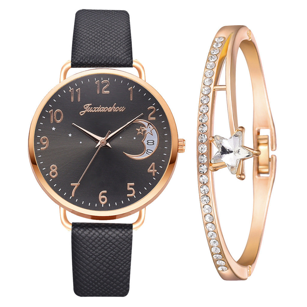 Lovely Moon Pattern Quartz Watch for Women With Strap Dial Ladies Wristwatch Montre Femme Relogio Feminino Reloj Mujer