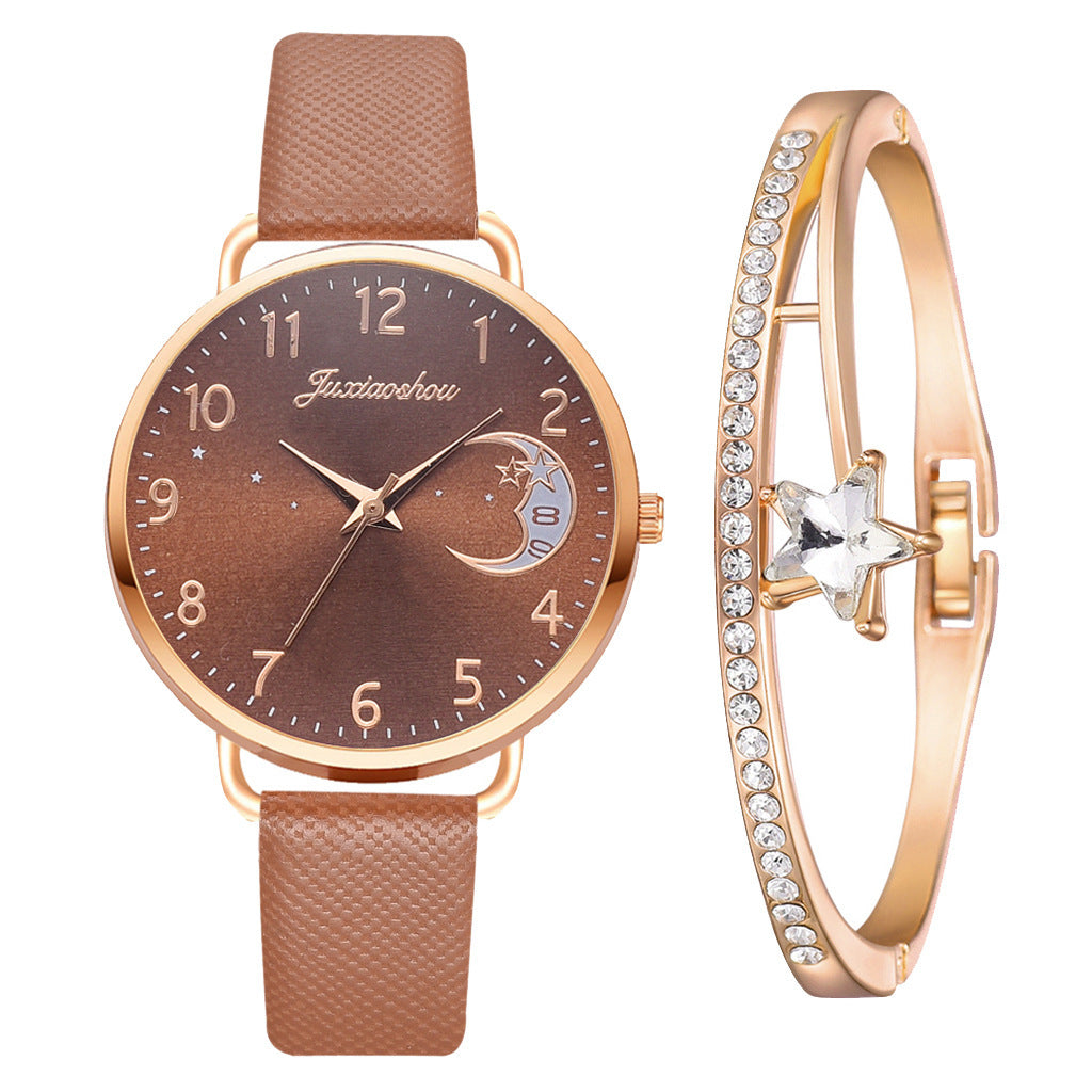 Lovely Moon Pattern Quartz Watch for Women With Strap Dial Ladies Wristwatch Montre Femme Relogio Feminino Reloj Mujer