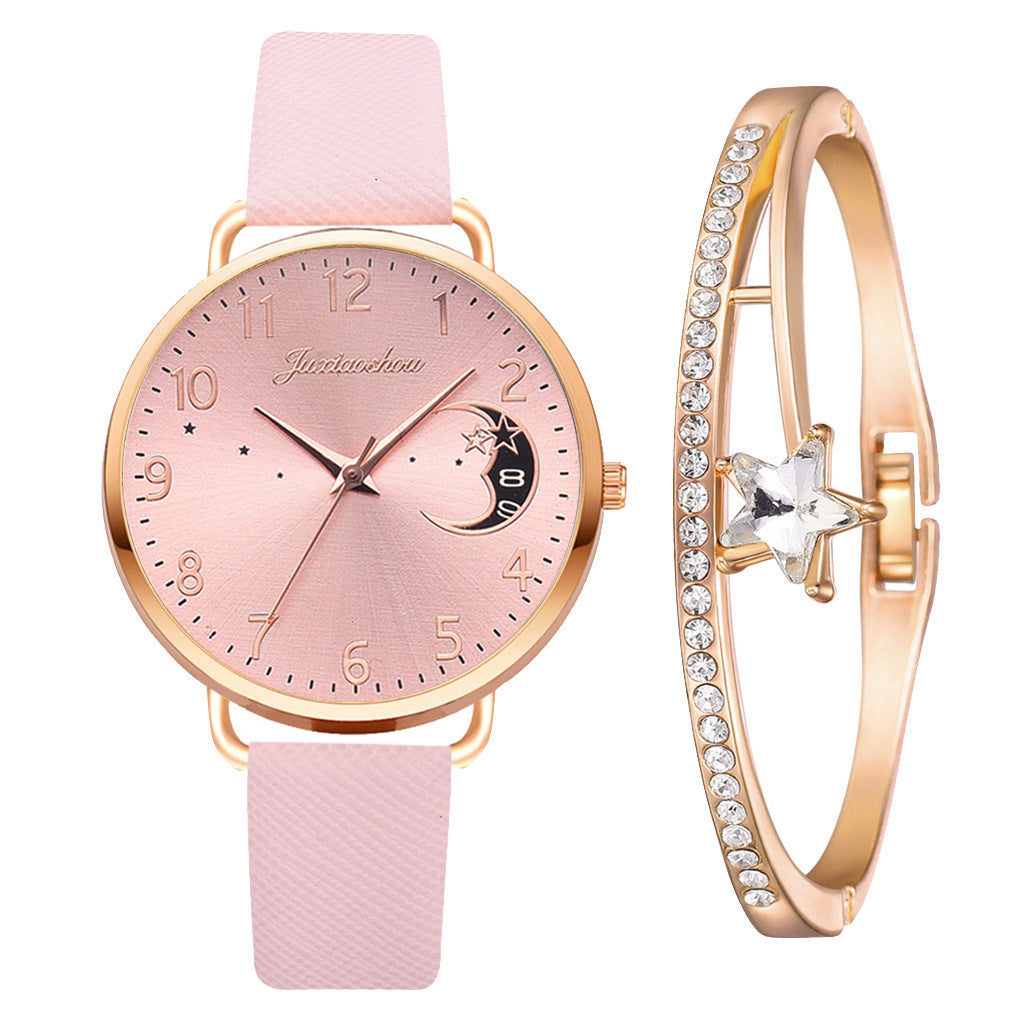 Lovely Moon Pattern Quartz Watch for Women With Strap Dial Ladies Wristwatch Montre Femme Relogio Feminino Reloj Mujer