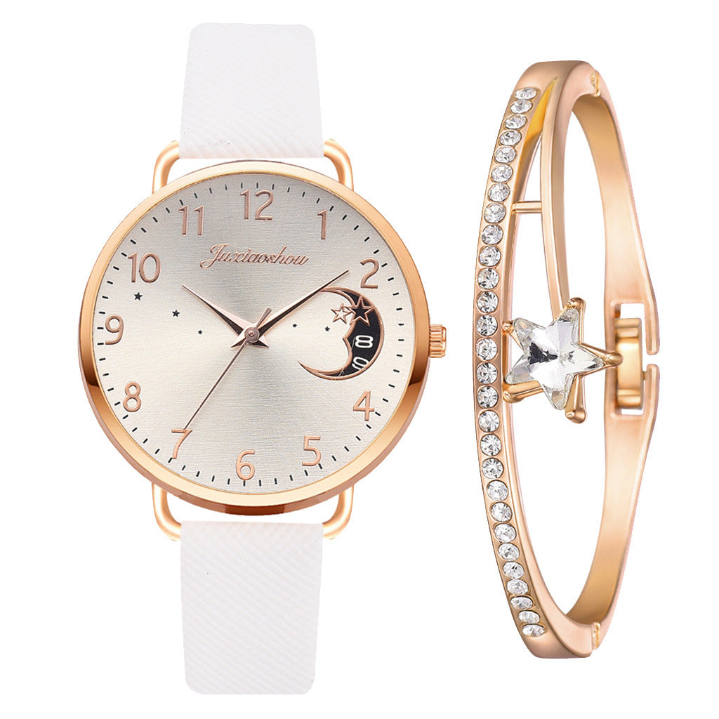 Lovely Moon Pattern Quartz Watch for Women With Strap Dial Ladies Wristwatch Montre Femme Relogio Feminino Reloj Mujer