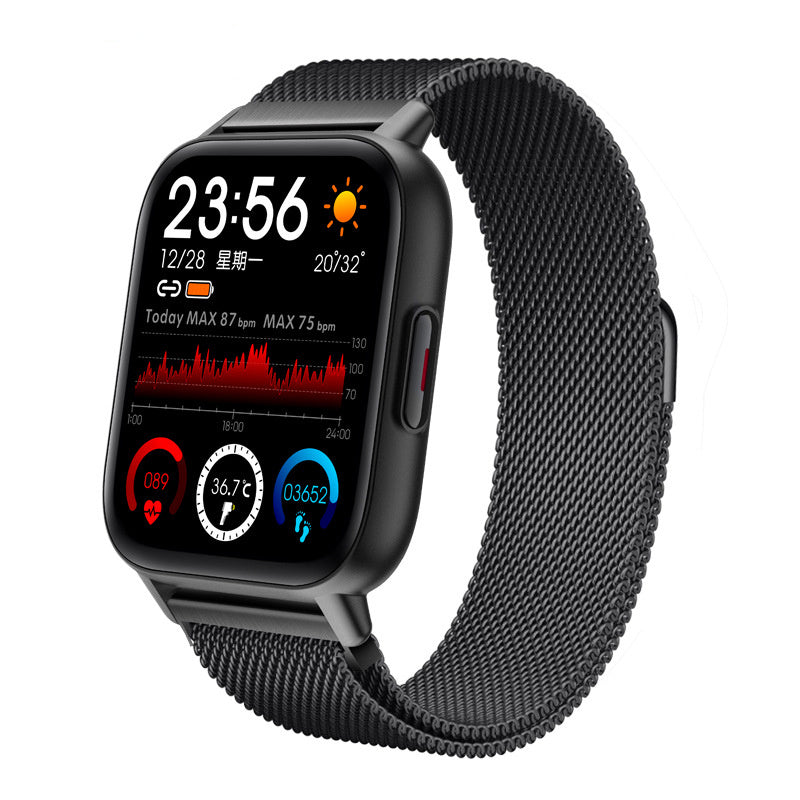 Large Screen Ym12 Smart Watch Bluetooth Heart Rate Blood Oxygen Temperature Sports Bracelet