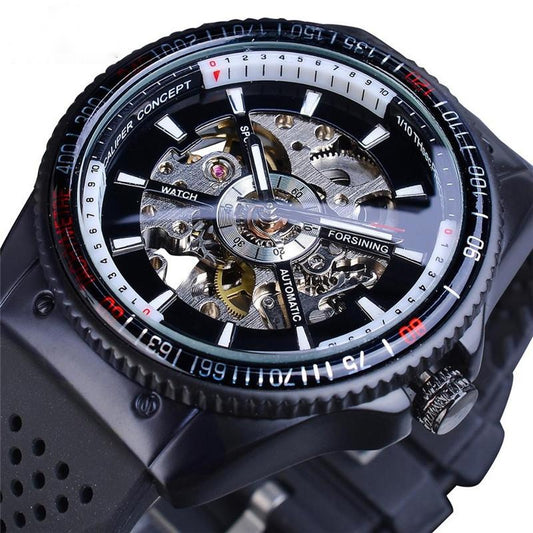 Automatic Mechanical Watch With Rubber Strap