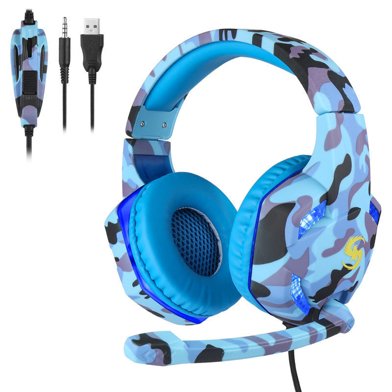 Camouflage Gaming Headset Luminous Headset T-176 Headset Headset Wired Headset Strong Bass