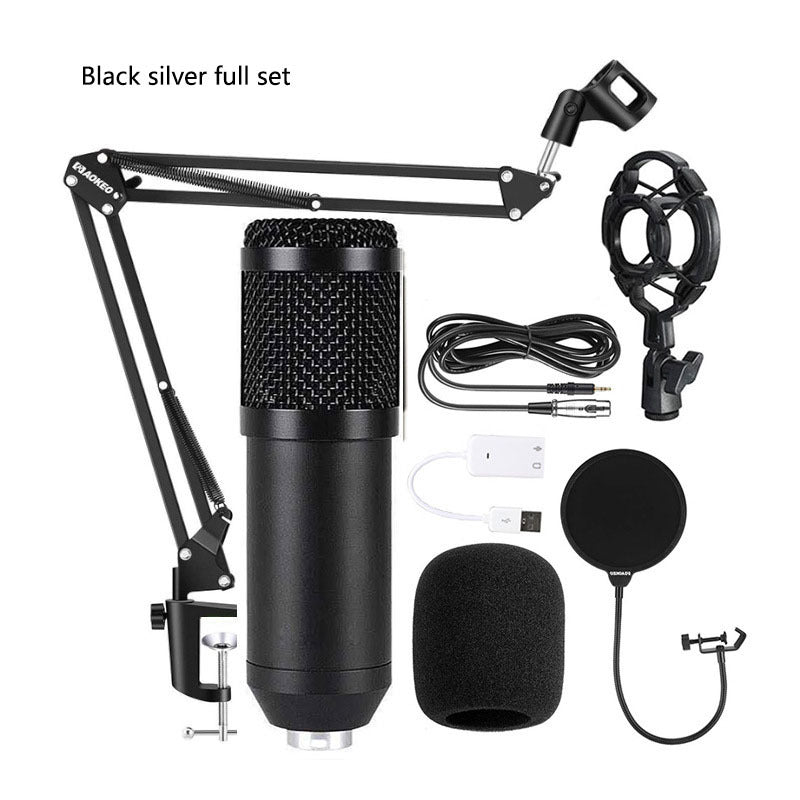 Bm800 Condenser Microphone Microphone V8 Sound Card Cross-Border Anchor Computer Recording Bracket Large Diaphragm Live Broadcast Set