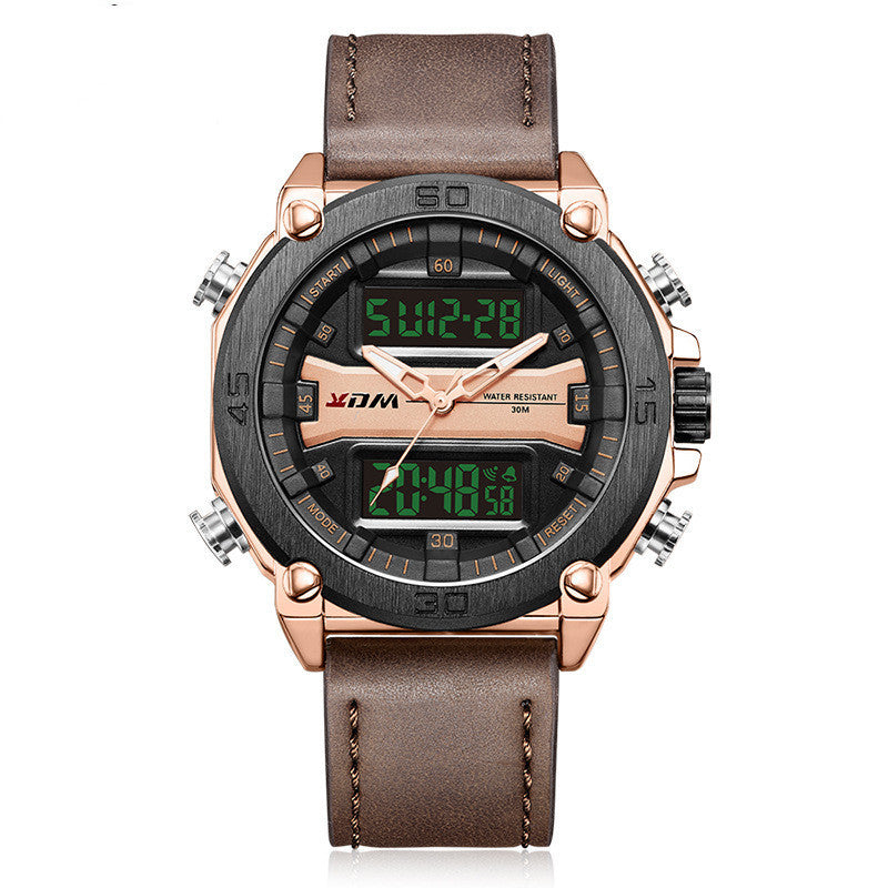 Calendar Alarm Clock Big Dial Belt Sports Waterproof Men's Watch