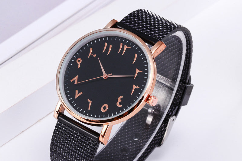 Fashion Creative Quartz Watches Couple Watches Digital Mesh Band Watches