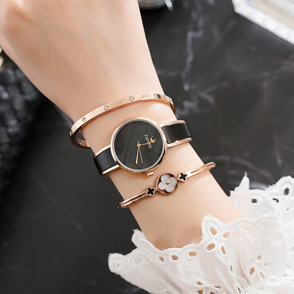 Female Series Simple Watch Exquisite Full Diamond Shell Bracelet