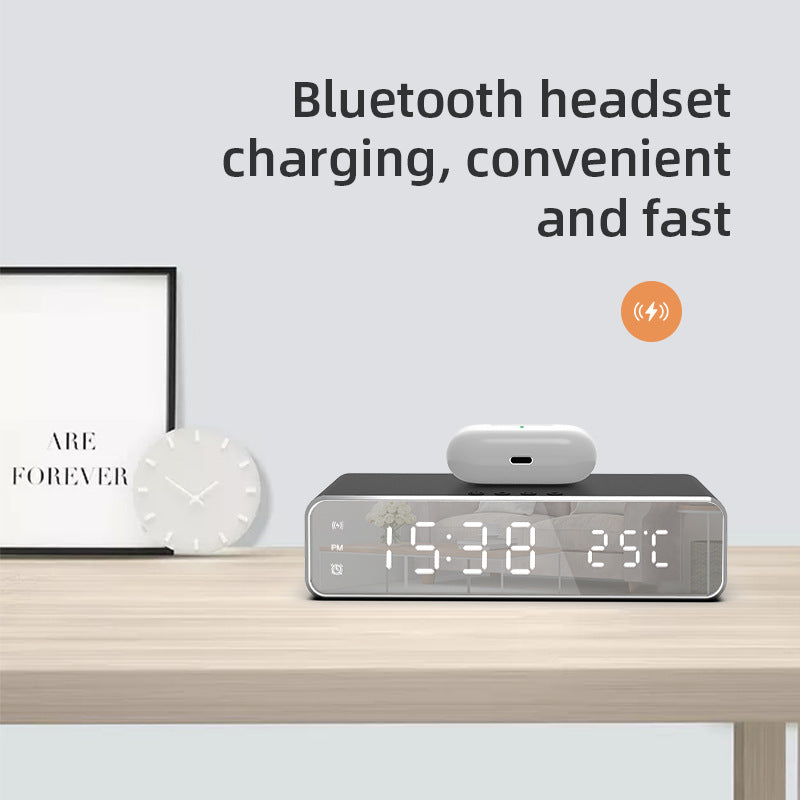 Electric Wireless Phone Charger, Clock, HD Thermometer, Mirror, Clock with Charger