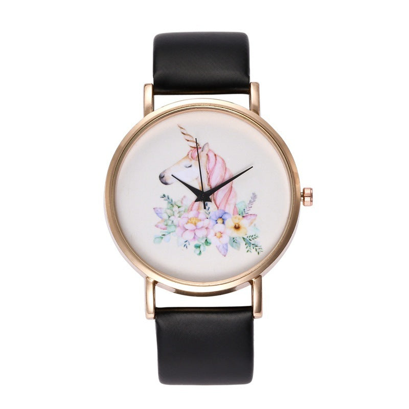 Fashion Ladies Leather Band Quartz Watch