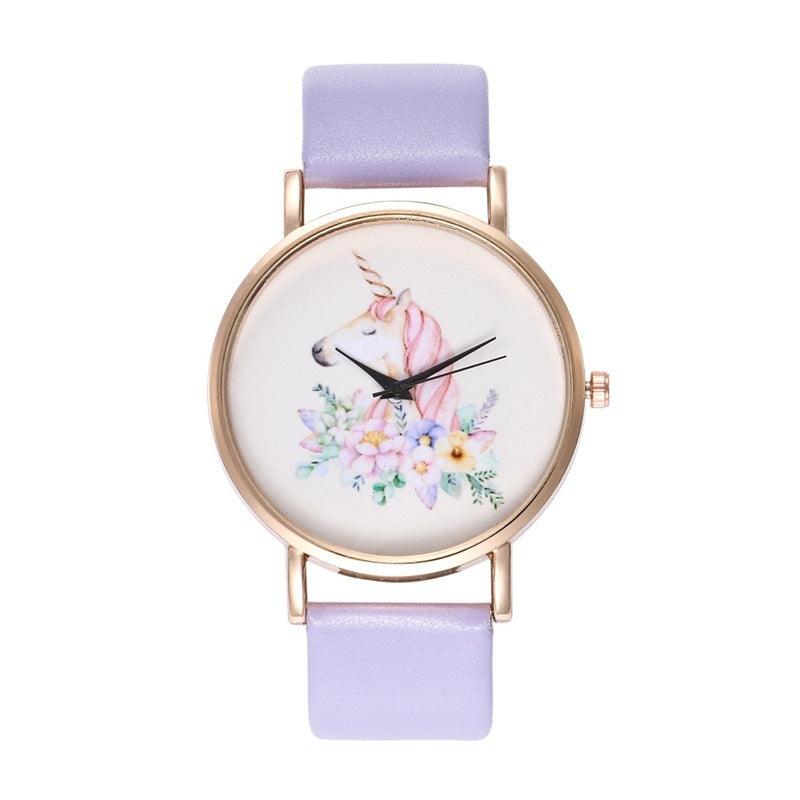 Fashion Ladies Leather Band Quartz Watch