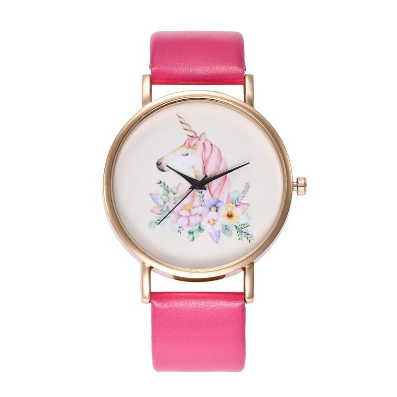 Fashion Ladies Leather Band Quartz Watch