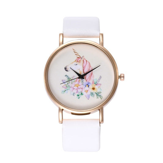 Fashion Ladies Leather Band Quartz Watch