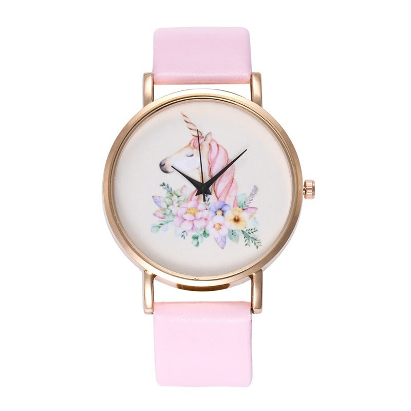 Fashion Ladies Leather Band Quartz Watch