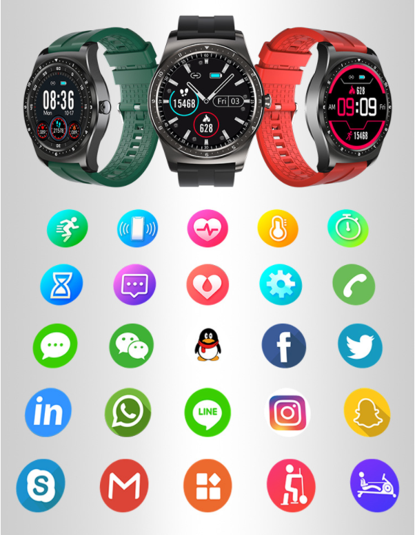 Full Circle Full Touch Heart Rate Blood Pressure Sleep Monitoring Cross-Border Smart Watch Fitness Pedometer