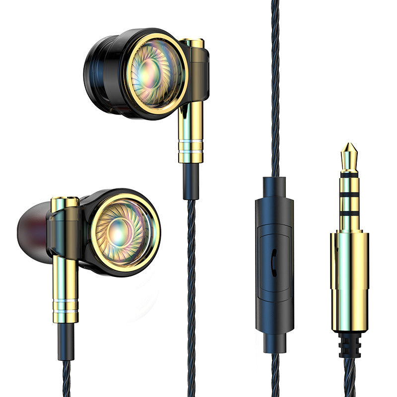 Heavy Bass Metal Sports Headphones HIFI Mobile Phone In-ear Headphones