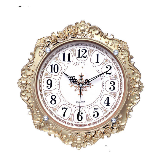 European Style Retro Decorative Wall Clock Mute Household