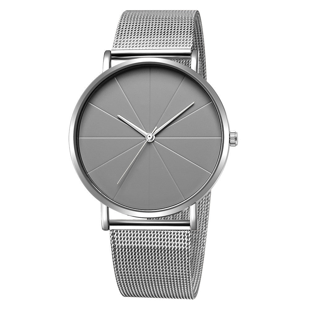 Ashion Pure Black Mesh Strap Watch Men's Watch European And American Simple Ladies Couple Watch Quartz Watch