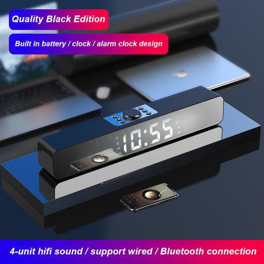 Mirror Sound Blaster Wireless Bluetooth Clock Speaker Radio Audio